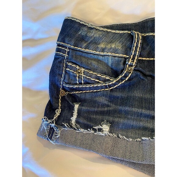 2.1 Denim Shorts  Women’s Jeans  Size 28 Designer Stitching Daisy Duke Cuffed - Picture 2 of 6